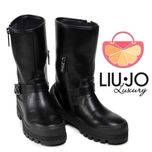 LIU JO № 37 – Дамски кожени боти "BLACK & GREY" нови с кутия