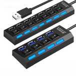 USB Hub 4/7 port hi speed. Butoane on/off individuale. Cablu 30cm.