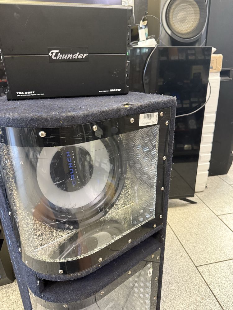 Crunch USA Dual Subwoofer Бас каса и Усилвател Thunder