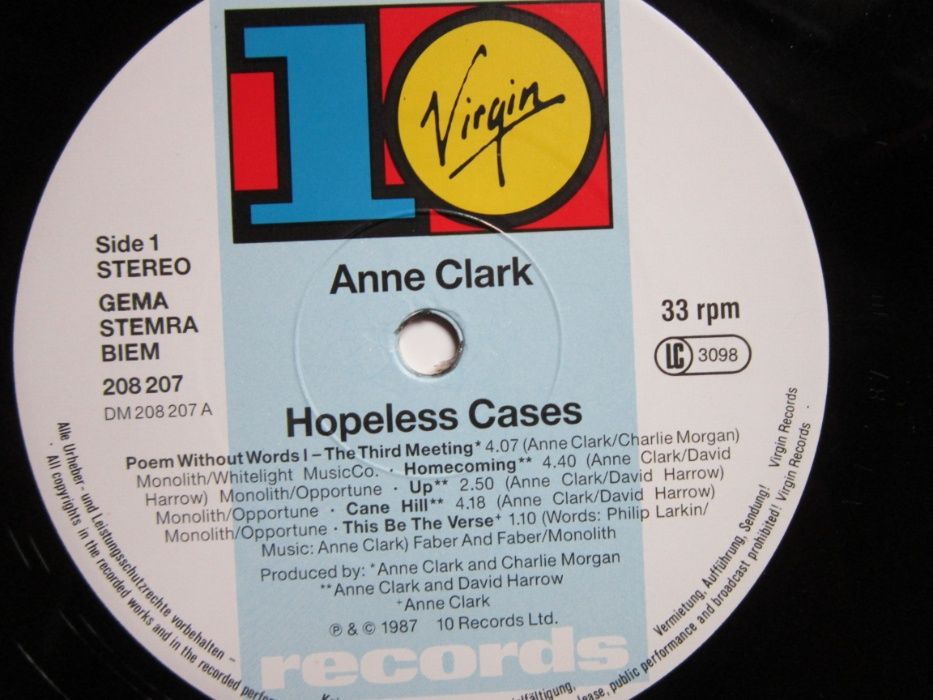 rar Anne Clark-Unstill Life, Changing Places, '80 Germany