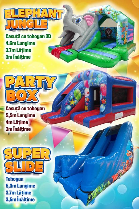 Topogane / Tobogane gonflabile, casute gonflabile pentru copii