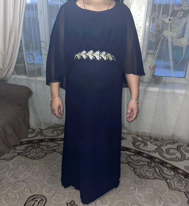 Вечернее платье, Темно-синего цвета, Размер 48-50