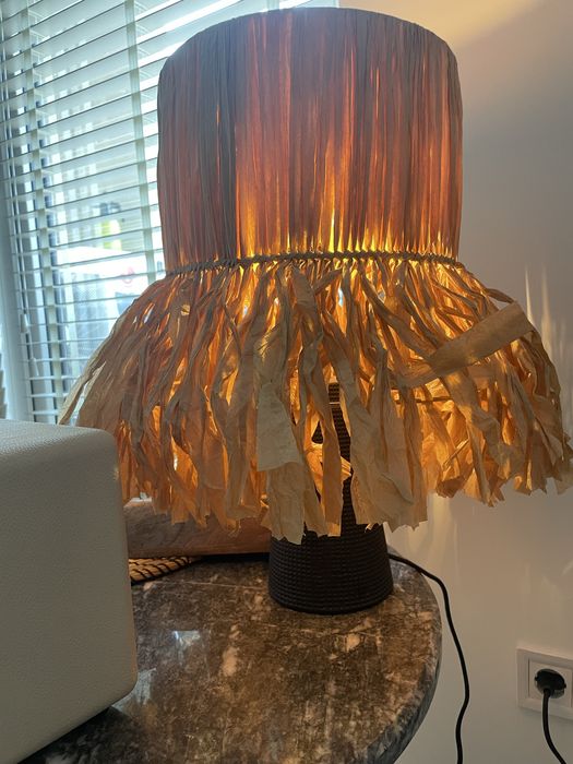 Лампа слама и керамика