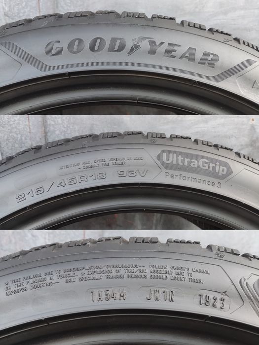 2бр. зимни 215/45/18 GoodYear Ultra Grip Performance 3
dot23
7.2mm
вно