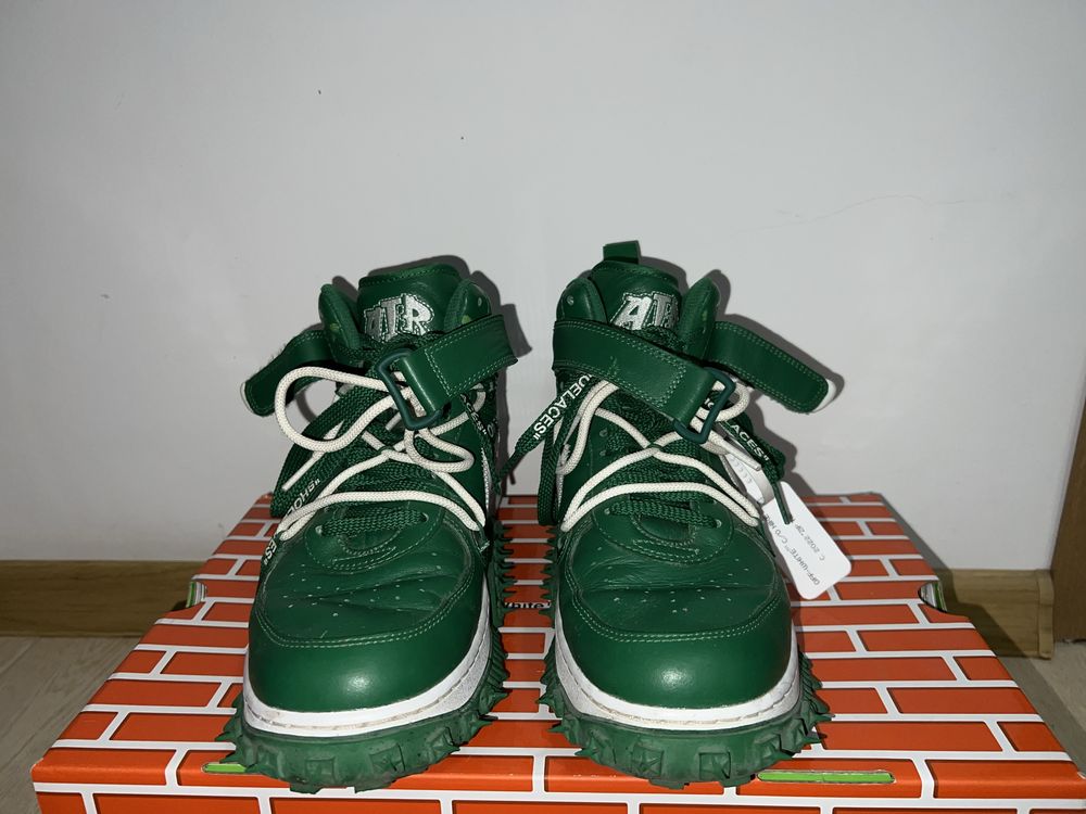 Nike Air Force 1 Mid Off-White Pine Green - size: 42/42.5