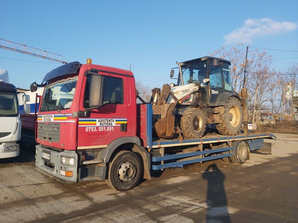 Transport buldo excavatoare,utilaje,tractoare,inchiriez platforma trai