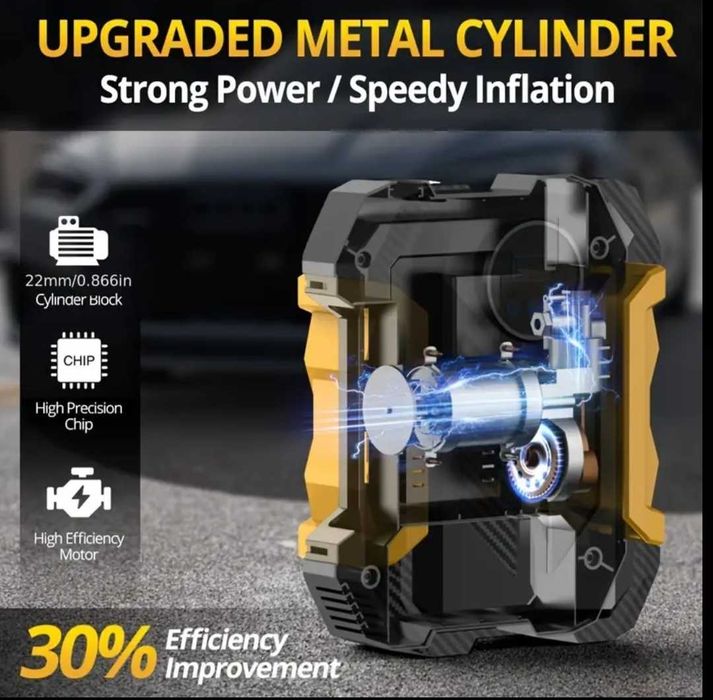 Compresor auto digital, lumina LED, DC 12V, cablu 3m, oprire automată