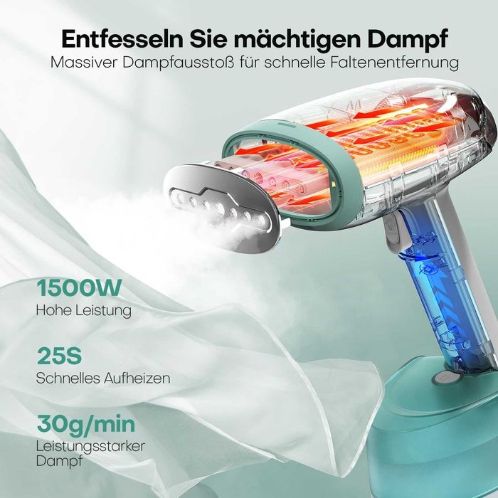 Garment Steamer вертикална ютия 1500W, 365 мл, 2 режима на пара
