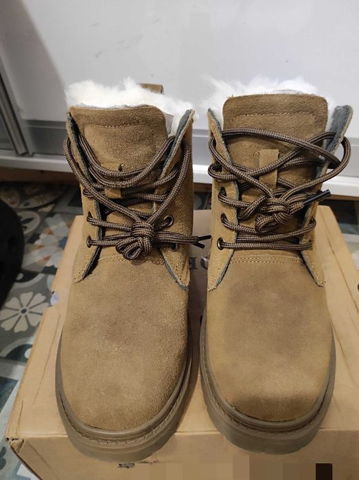Сапоги зимние натуральная замша, натуральный мех