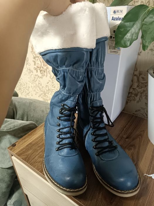 Сапоги женские кожаные