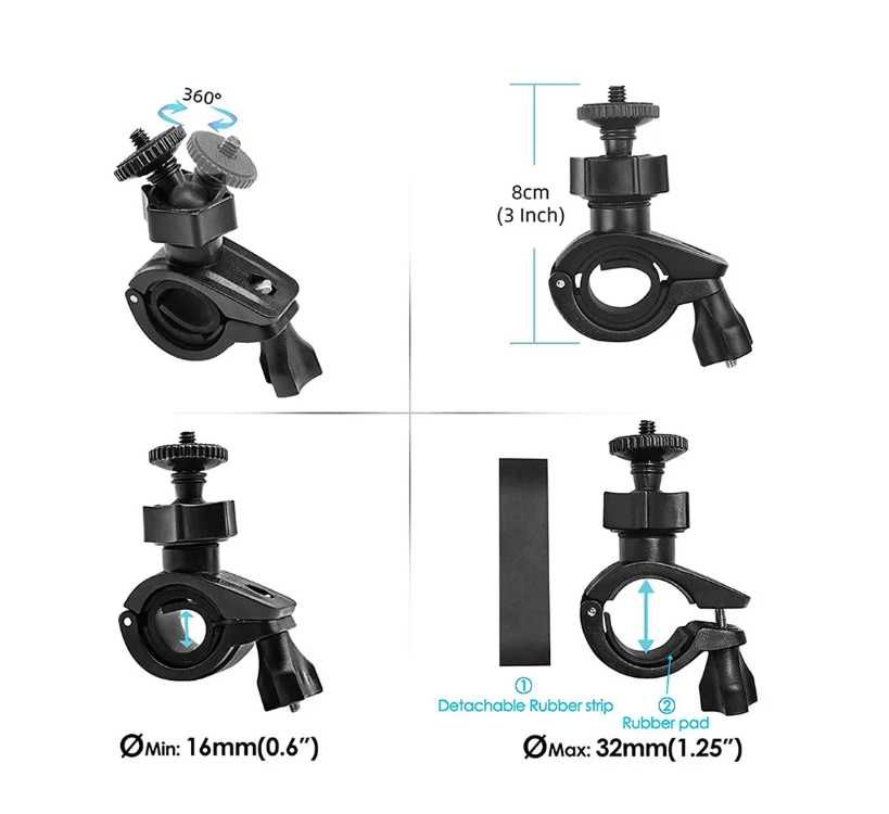 Suport pt ghidon bicicleta Furca Tava pt camera GoPro insta360 DJI