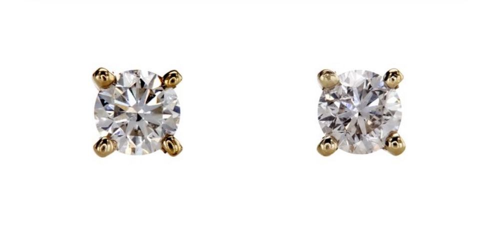 Диамантени обеци с естествени диаманти 0,56ct,жълто злато