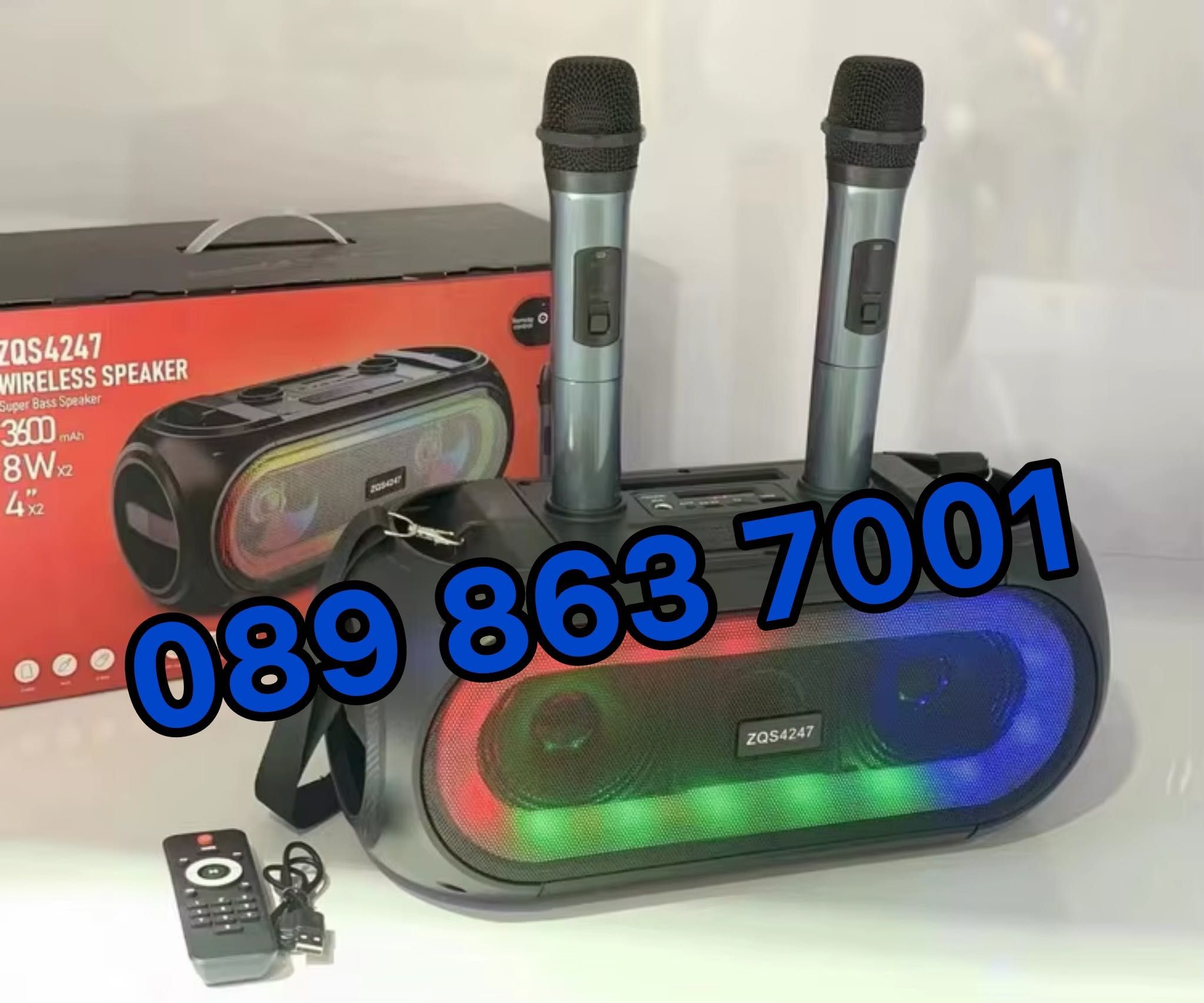 Преносима Bluetooth колонка с 2 микрофона в ново състояние