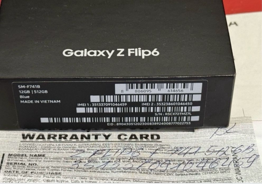 КАТО НОВ 512GB Samsung Z Flip 6 Технополис Гаранция 2026 Blue / Син