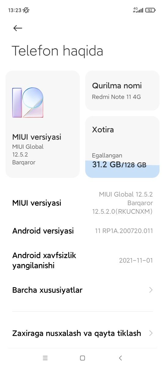 Redmi note 11 4 g holati yaxshi