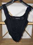 Corset crop top negru