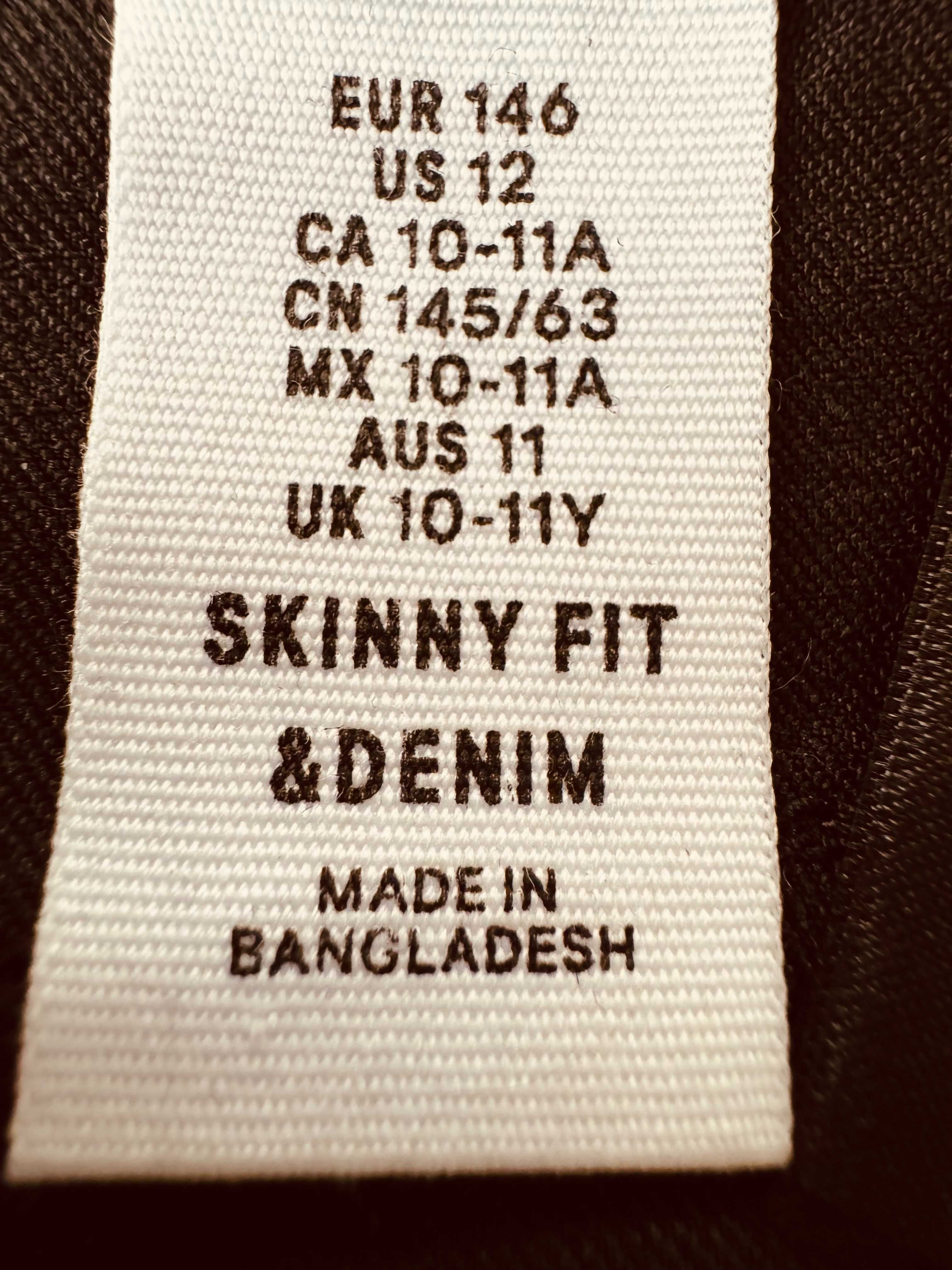 Blugi negri skinny H&M, noi, fete 9-11 ani, marime 146 cm