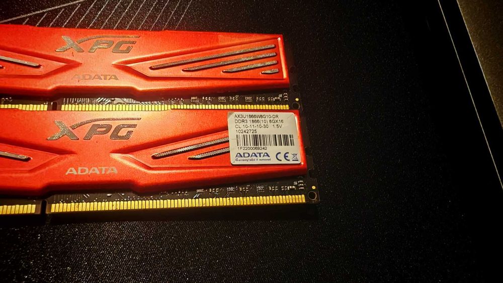 Рам памет  ADATA XPG V1 Red, 16GB (2x8GB) DDR3, 1866MHz, CL10