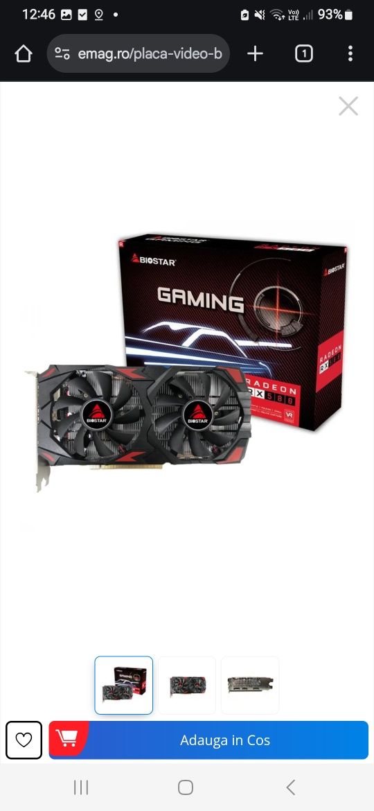 Placa video rx580 Gaming Noua