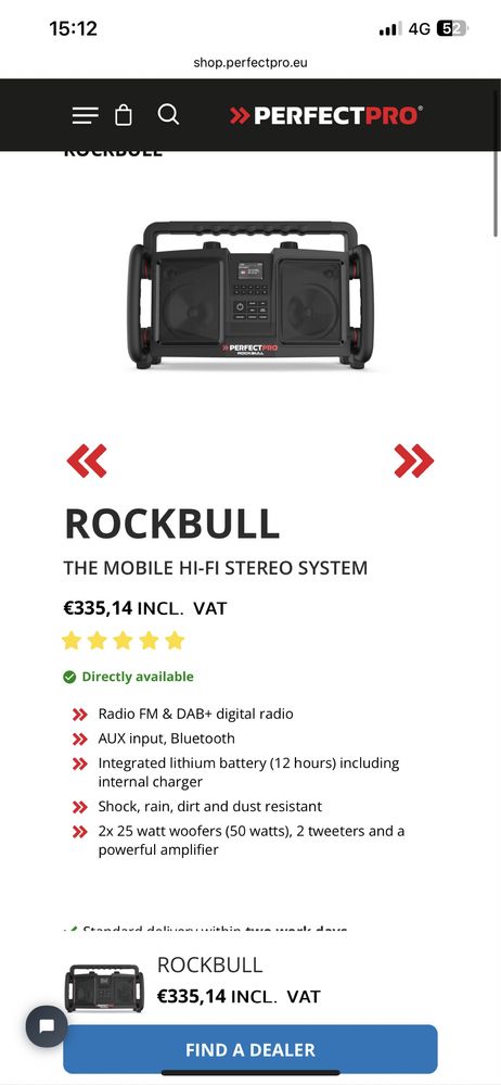Radio santier Perfect Pro Rockbull AUX , Bluetooth