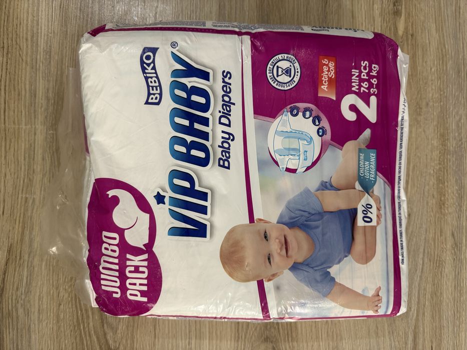 Подгузники vip vaby 3-6kg 76шт