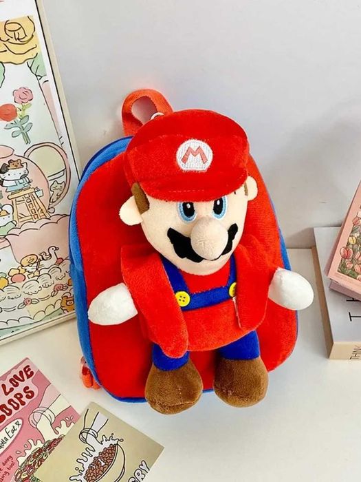 Плюшена Чанта за Деца Раница за Училище Супер Марио Super Mario