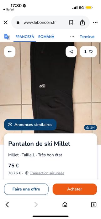 Pantaloni pentru ski Millet - 80 lei oferta !!