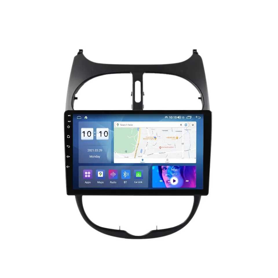 Navigatie Android 14 Peugeot 206 1998 - 2009 1/8 Gb  CarPlay + CAMERA