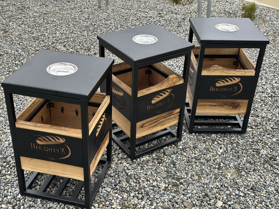 Кош за боклук масив за вашия бизнес с лого