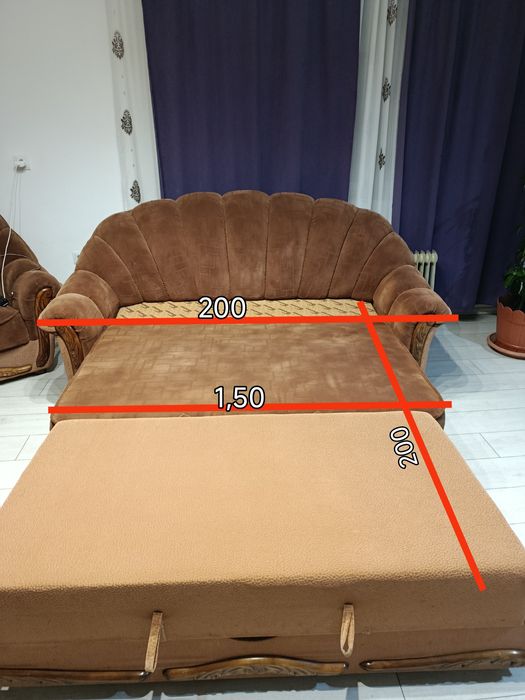 De vânzare canapea extensibila și 2 fotoli