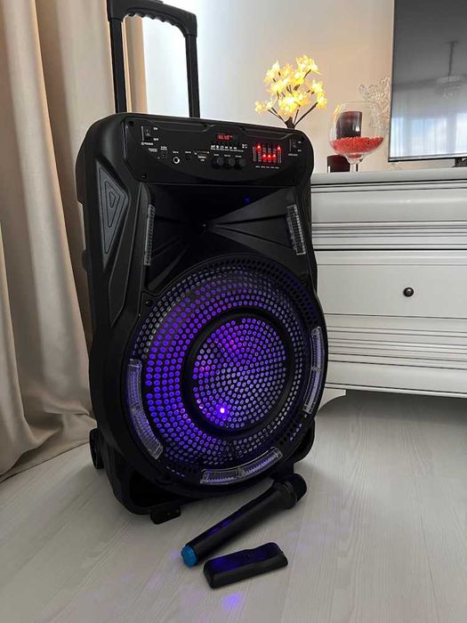 Boxă activă WAINER SK04, 100W RMS, Bluetooth, microfon,baterie 3000mAh