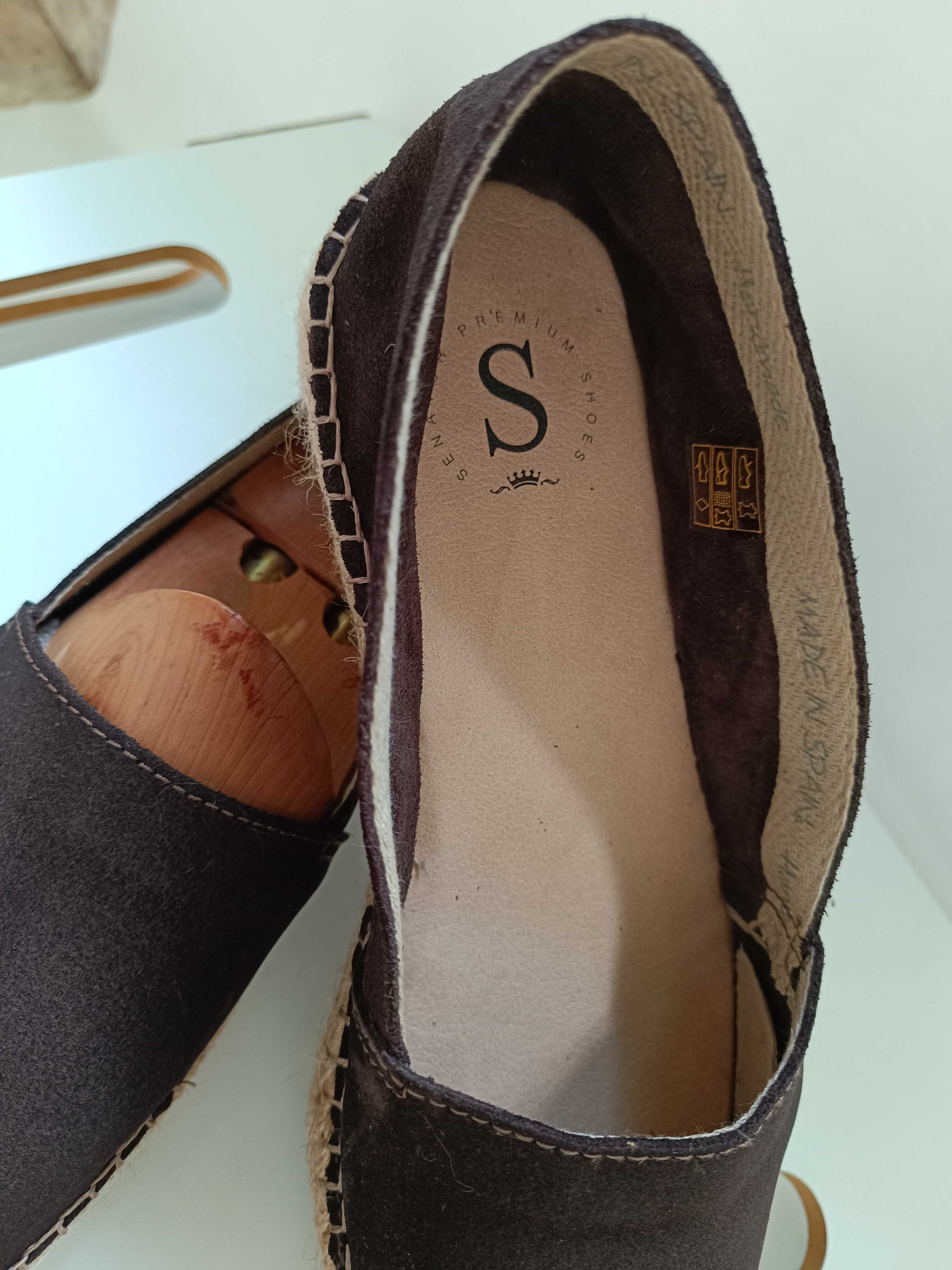 Pantofi casual espadrile 43 mocasini lucrati manual Senator NOI piele
