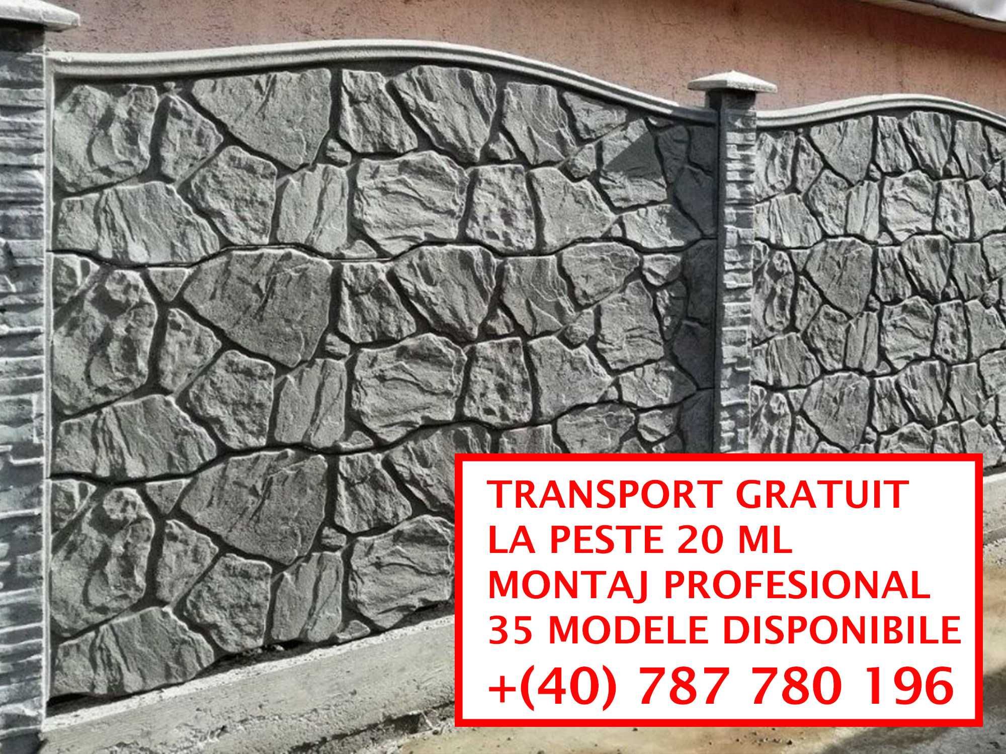 Gard din beton/35 Modele/Montaj/Transport GRATUIT la 20m+/Toata tara