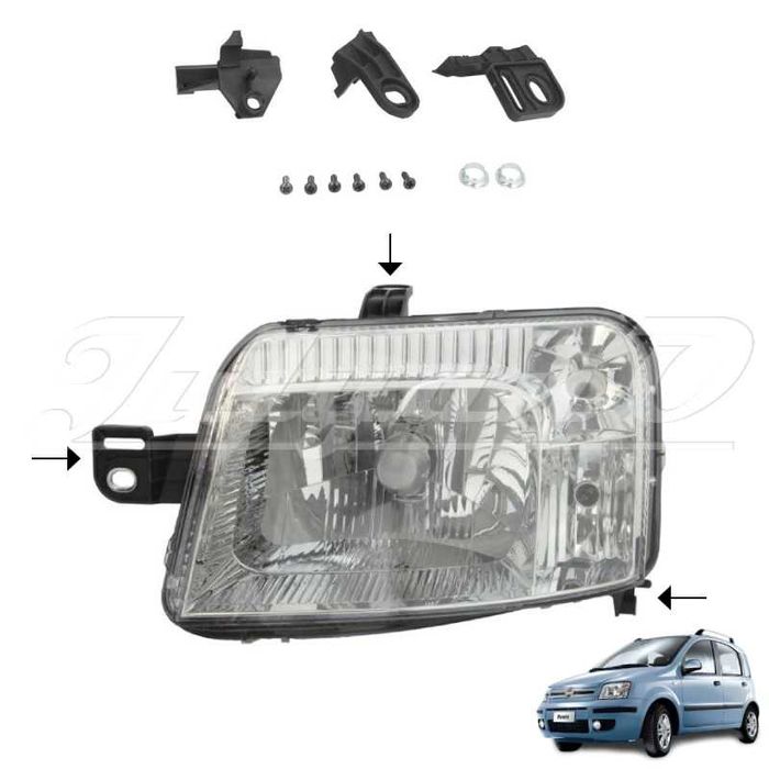Щипки за закрепване на фар за FIAT PANDA (03-12)