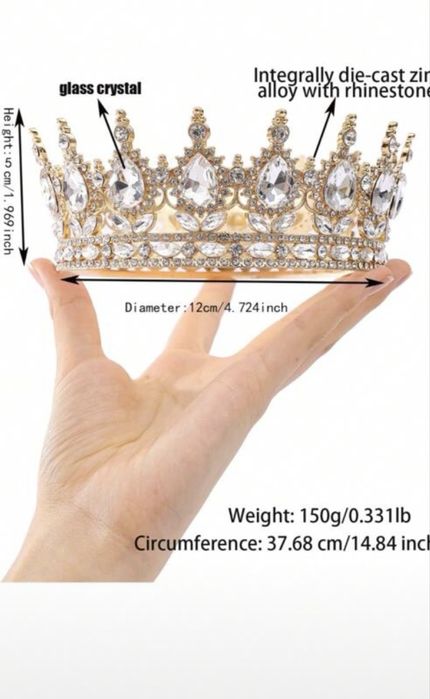 Coroniță fete cu pietre pentru tort