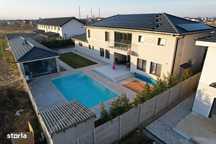 Vila de lux design deosebit, piscina, sistem fotovoltaic cu baterii.