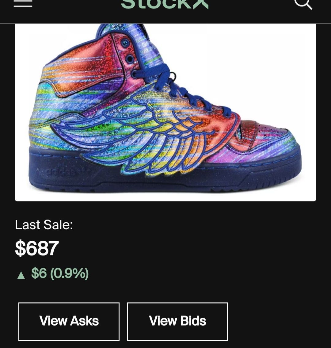 Adidas Original Jeremy Scott Sneakers Rainbow Hologram Rainbow