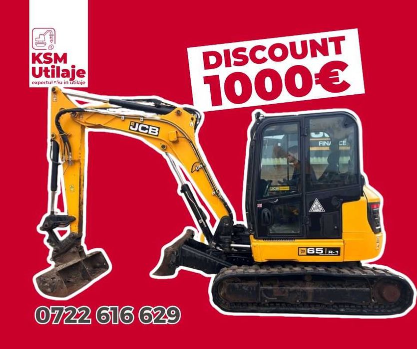 JCB 65R-1 SH (2019) – Midi Excavator 6.7t, 3470h, AC, Garanție!
