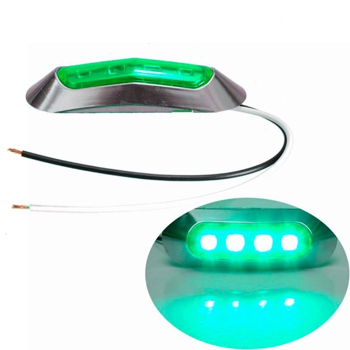 4 LED Светодиоден Габарит, Маркер, 5 цвята, Хромирана рамка, 12-24V
