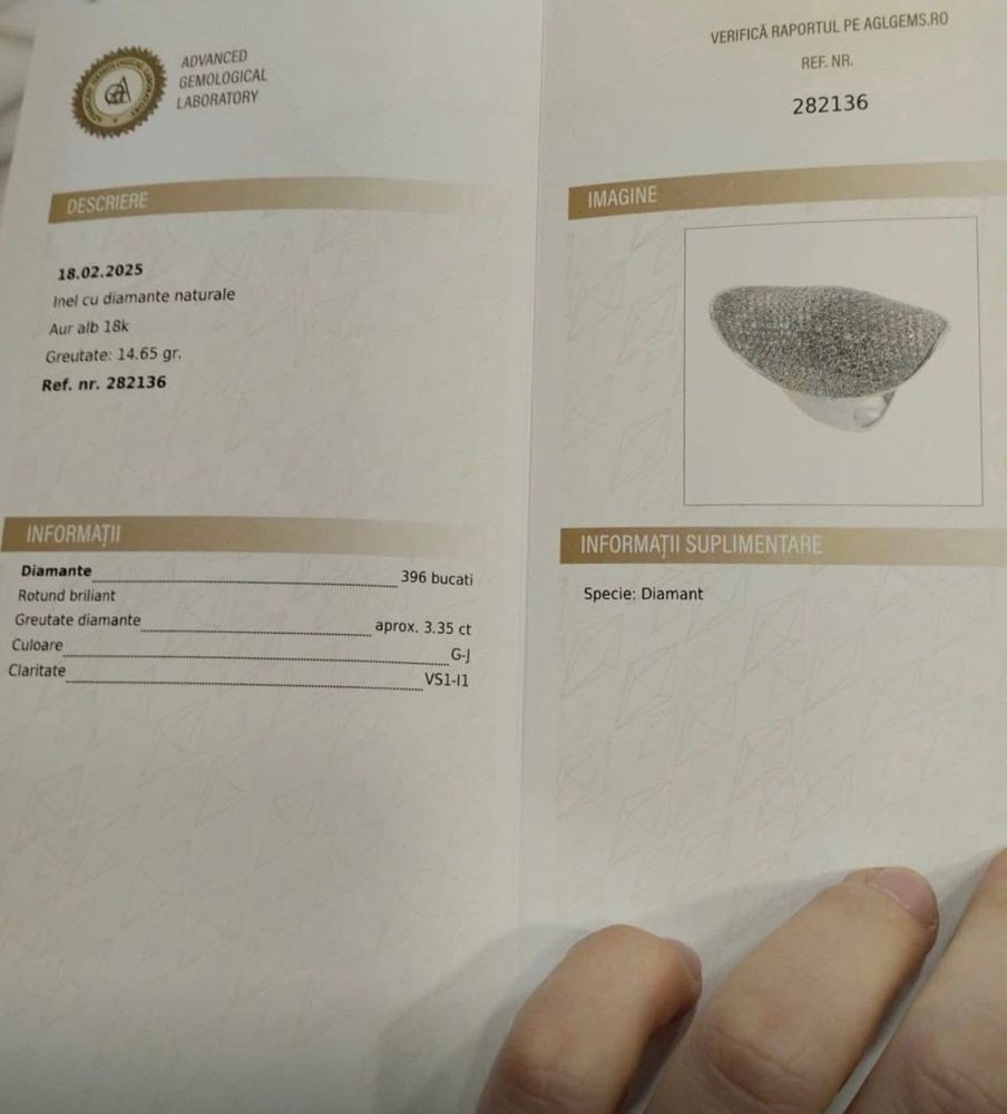 Inel aur 18 k cu diamante