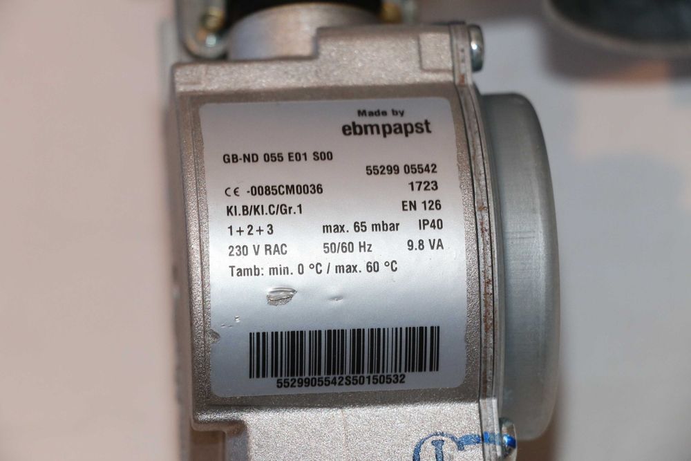 Ventilator NRV 118 vana gaz GB ND 055 centrala Viessmann Vitodens 050