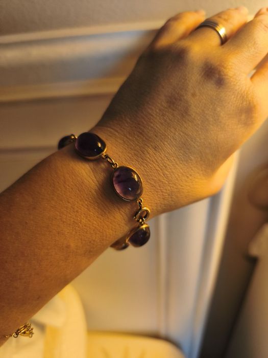 Bratara din aur cu ametist vintage