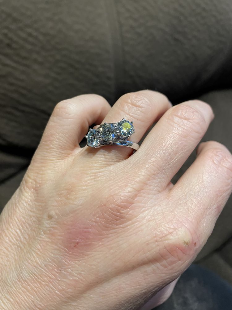 Inel argint diamante moissanite