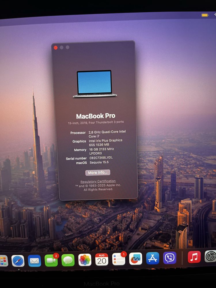 Macbook pro 13” 2019