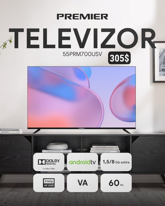 телевизор PREMIER 55 4K/television/televizor/tv