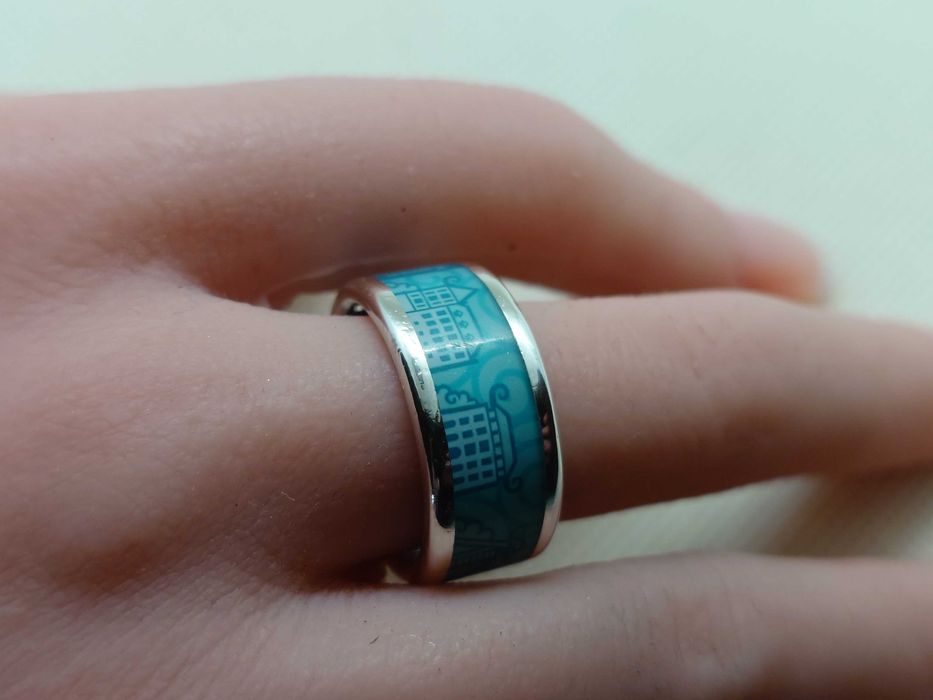 Inel unisex din argint 925, „Stadtring” ZEBRA, motiv oraș