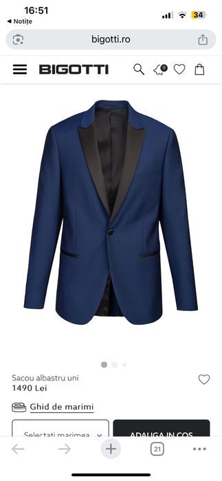 Sacou lana/mohair Bigotti