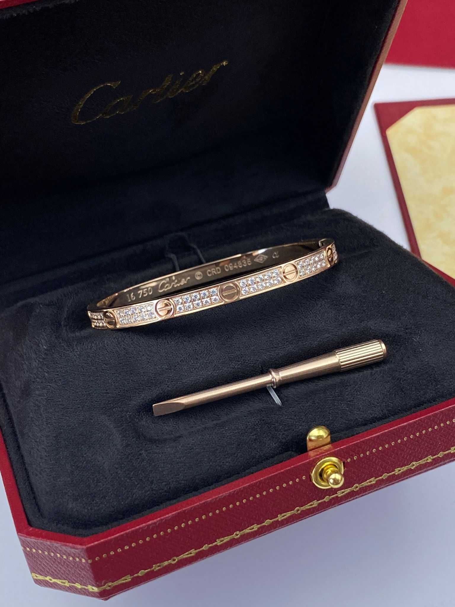 Brățară Cartier LOVE 16 Rose Gold 750 Slim Diamond