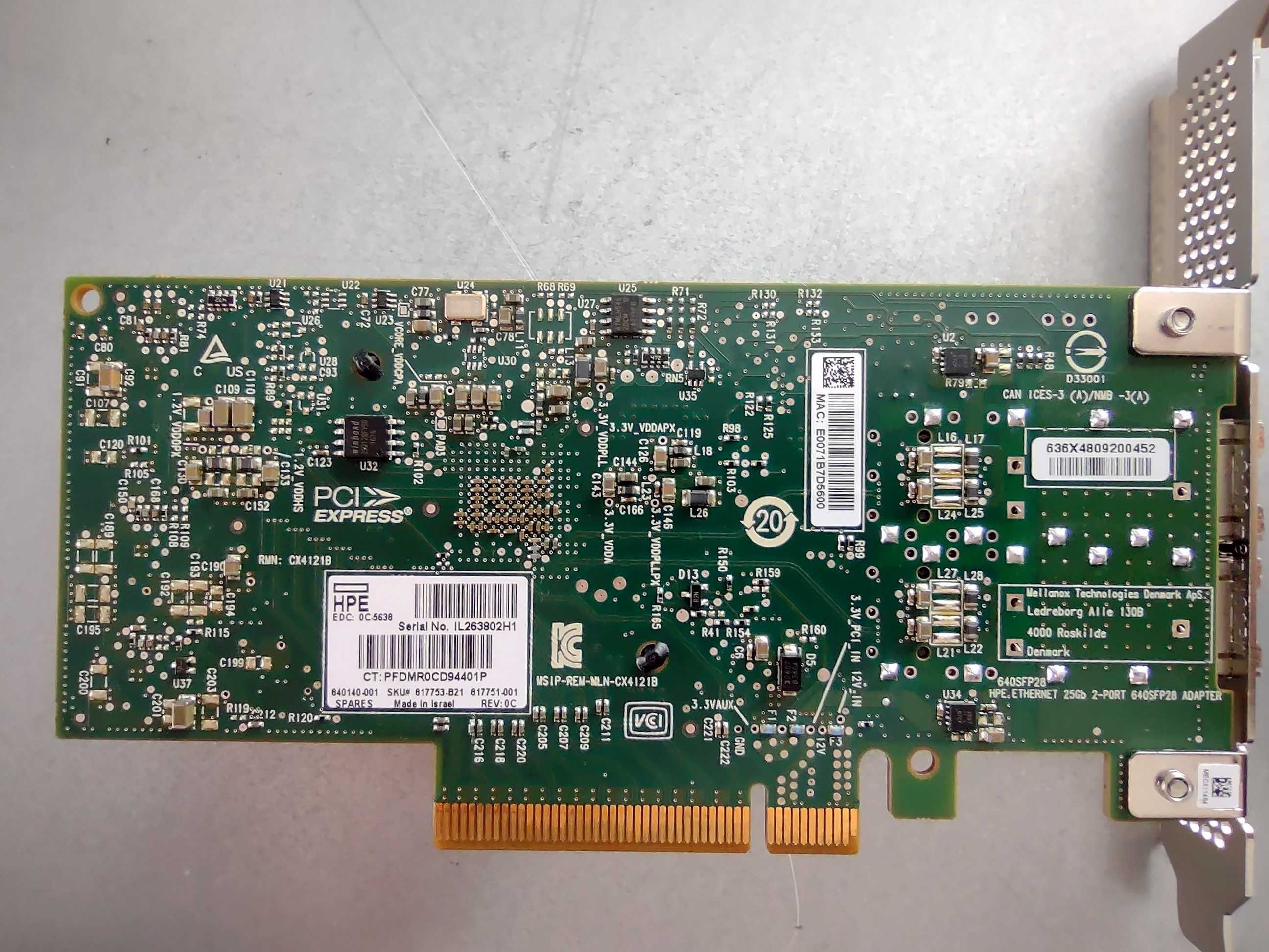 Мрежов Адаптер HPE 640SFP28 25Gb DP SFP28 PCIe3 x8 Mellanox CX4121A