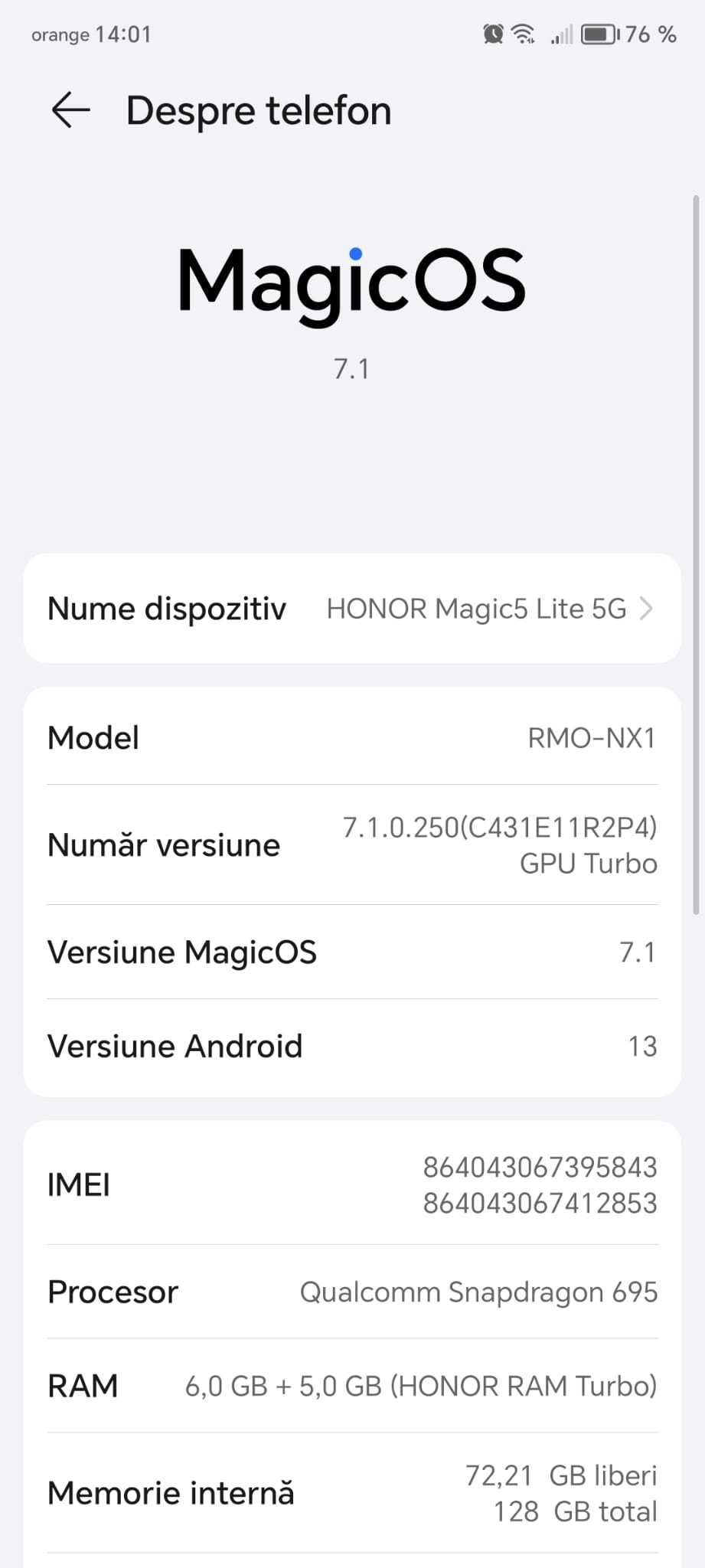 Honor Magic 5 Lite 128 GB